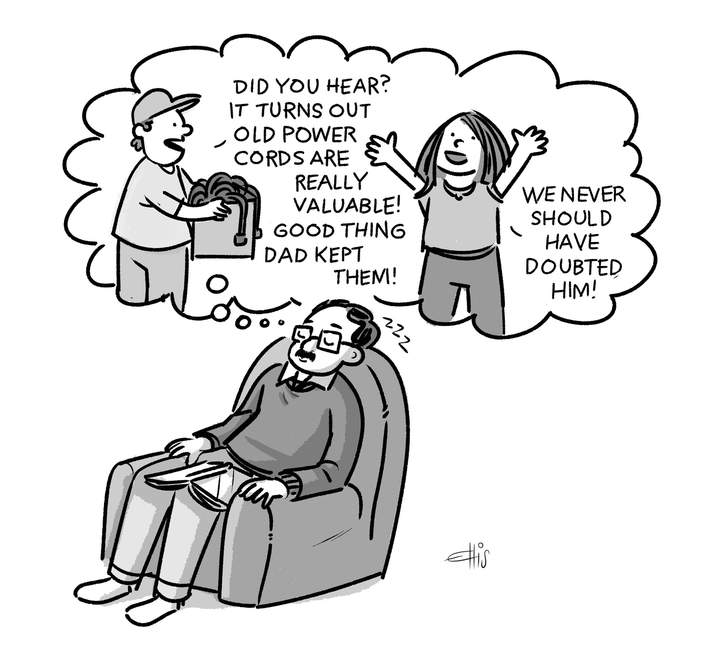 Old Power Cords Art Print
