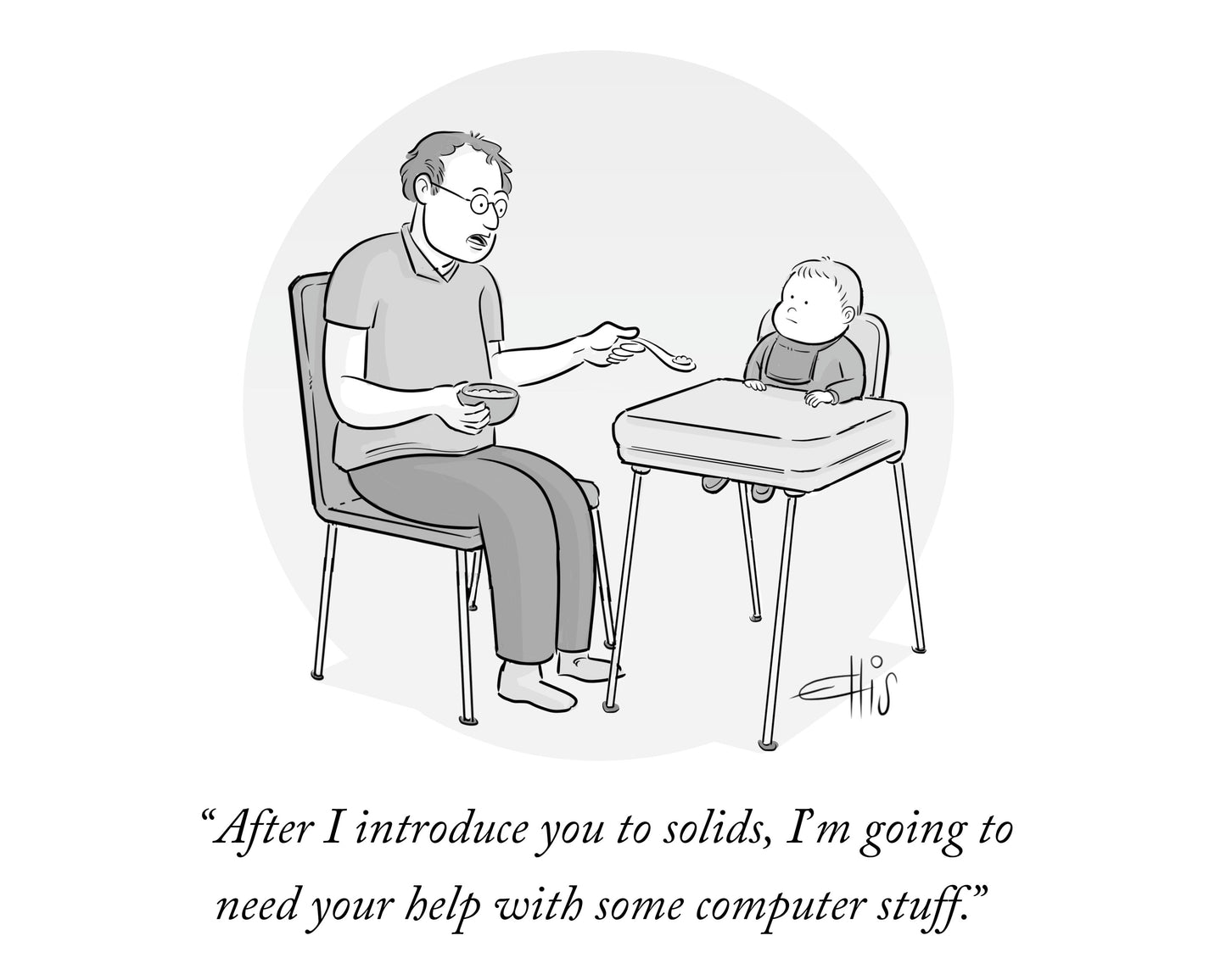 Baby Computer Help Art Print