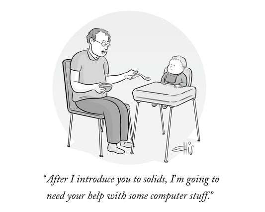 Baby Computer Help Art Print